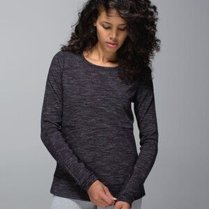 Lululemon Exhalation Pullover II Heathered Marled Grey French Terry